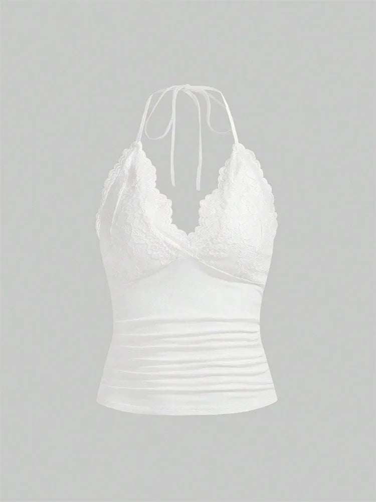 Lace V-neck Halter Top