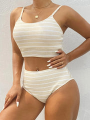 Sexy Beige Stripe Bikini