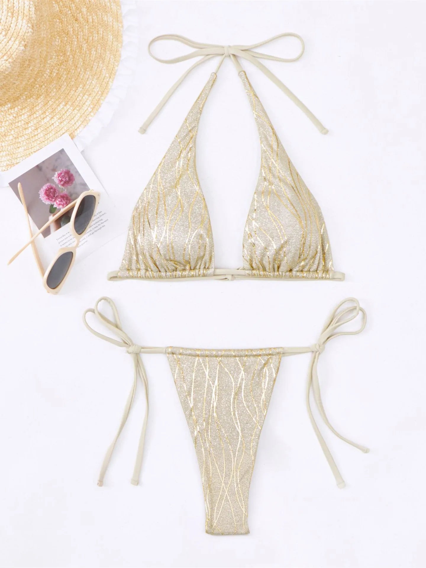 Shiny Purl Bikini Set