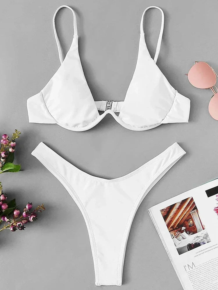 High Cut V-bar Underwired Bikini