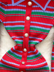 Winter Stripe Sweater Dress