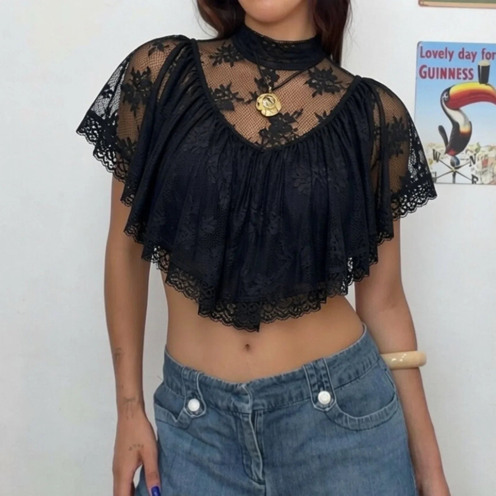 Lamuusaa y2k Coquette Crop Tops