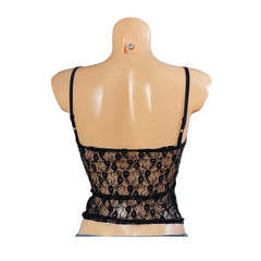 Floral Lace Mesh Sheer Camis 90s Vintage Spaghetti Strap Top