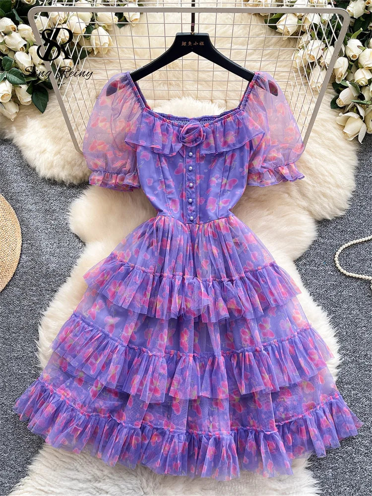 Female Mesh Cake Dress