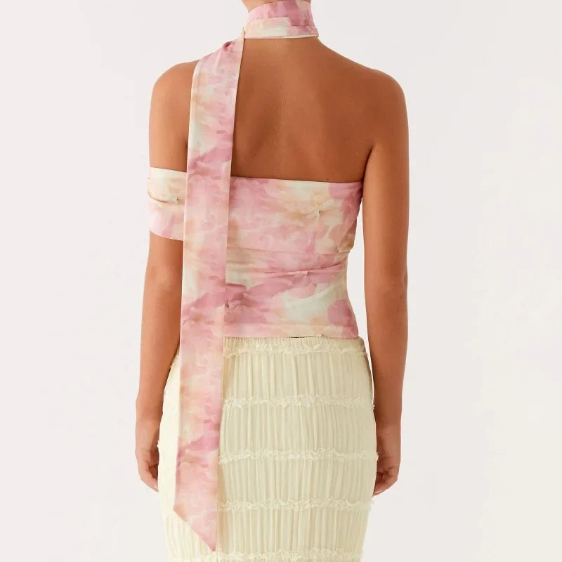 Y2k Strapless Floral Tube Top