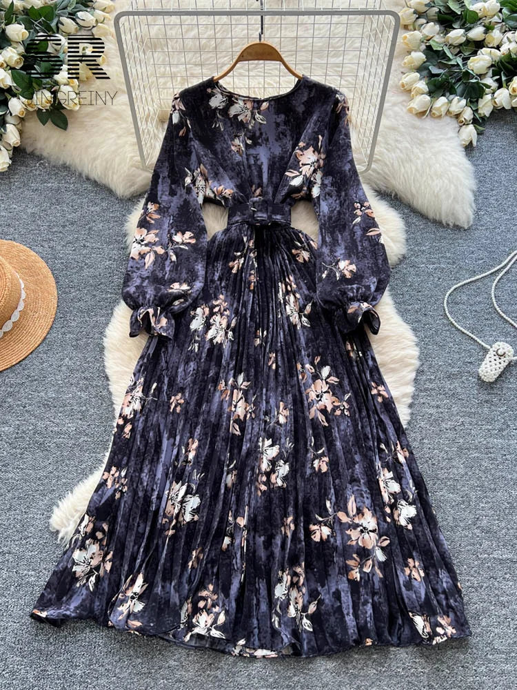 Vintage Floral Print Dress