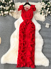 Ruffles Sleeveless Maxi Dress