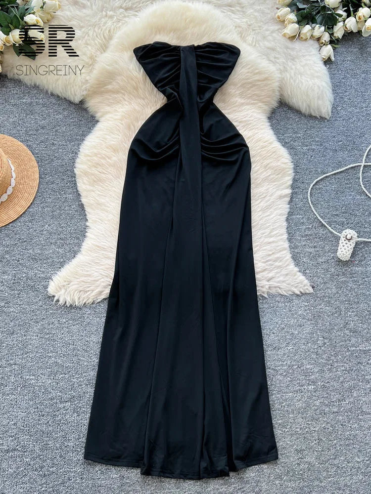Ruched Draped Party Dress