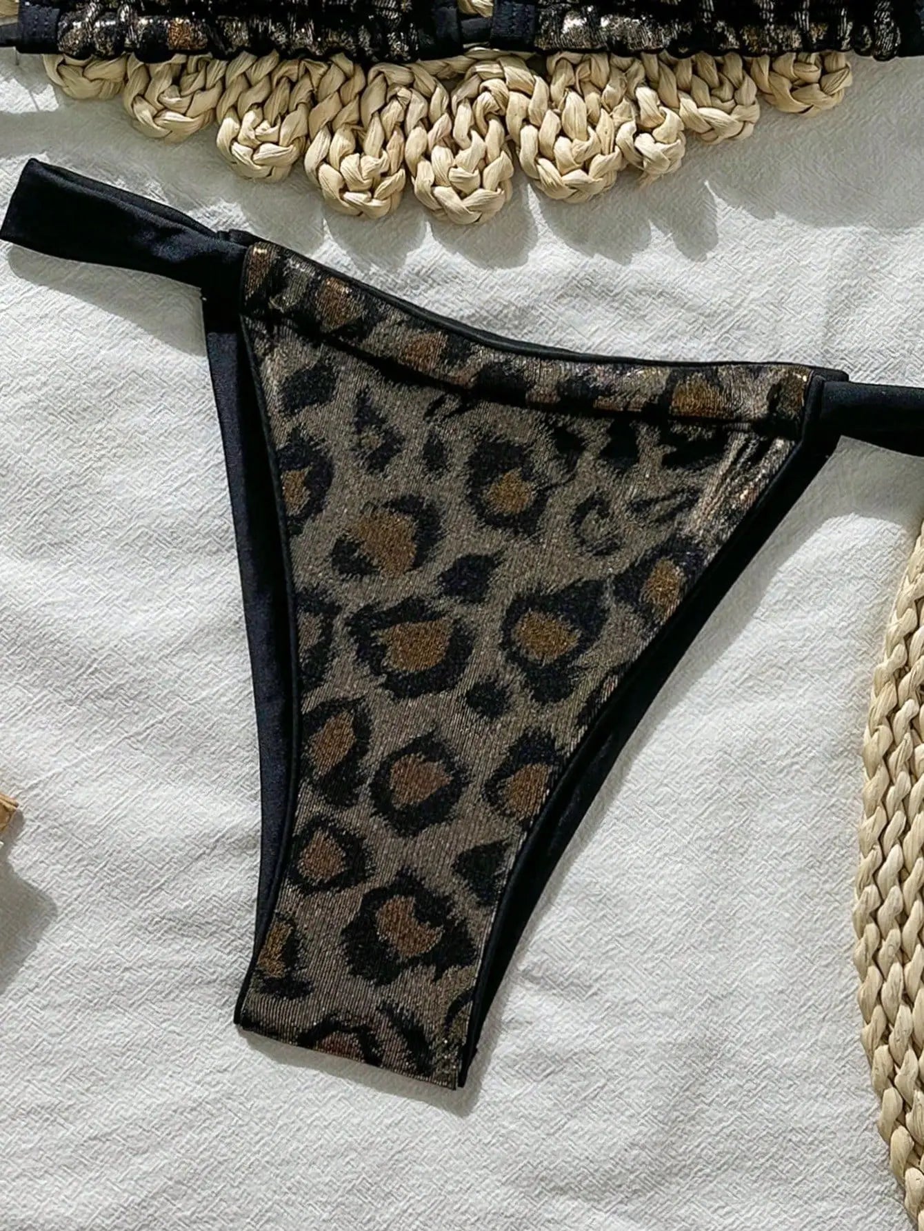 Sexy Brozing Black Leopard Print Bikini