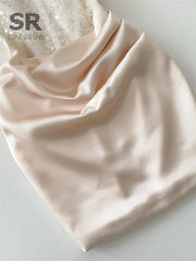 Sheer Sequined Satin Dress