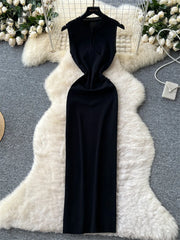 Hollow Out Knitting Long Dress