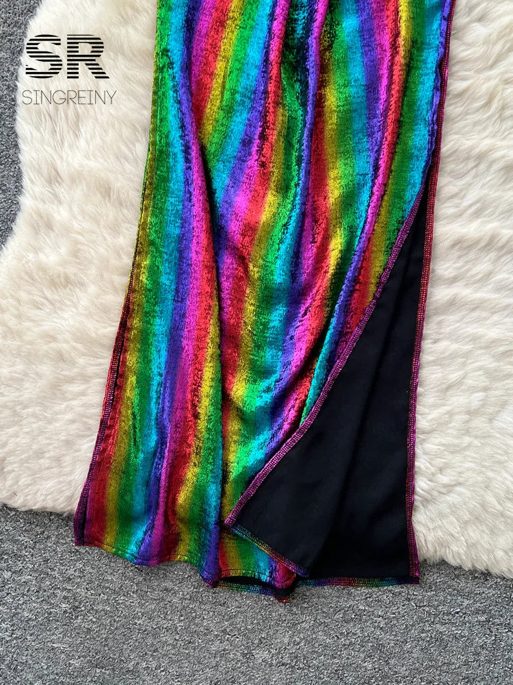 Colorful Print Bodycon Dress
