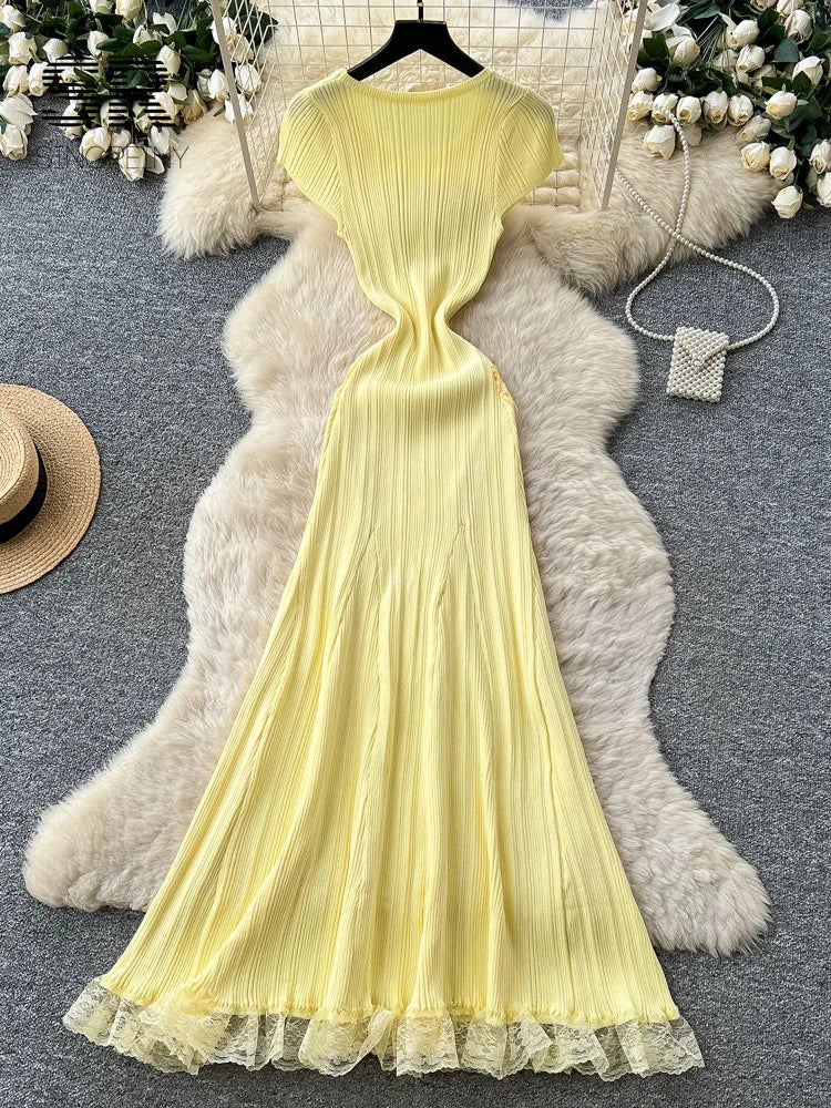 Lace Knitted Long Dress