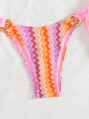 Sexy Pink Striped Mini Bikini