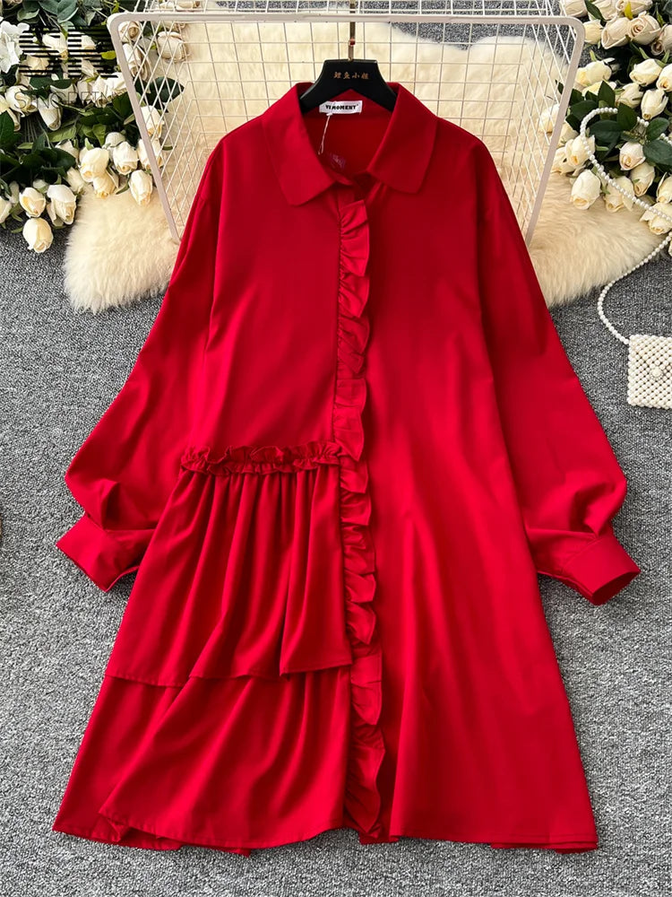 Autumn Casual Shirt Dress