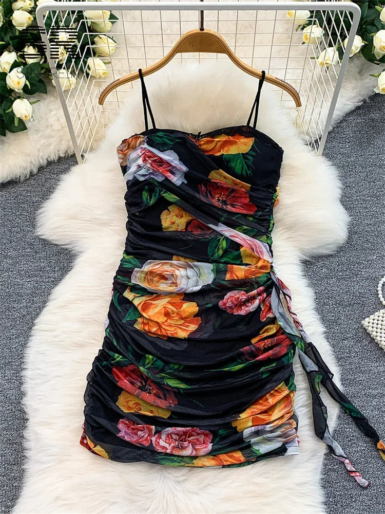 Floral Mesh Vintage Dress