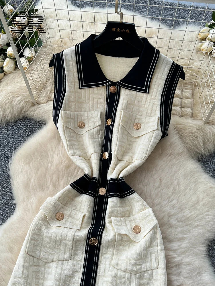 Ladies Knitting Workwear Dress