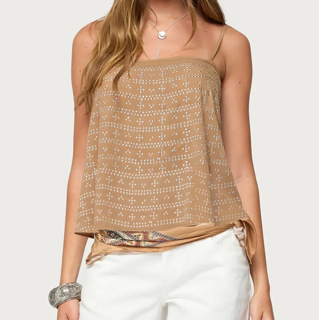 Festival Rave Club Party Sleeveless Flowy Crop Tops