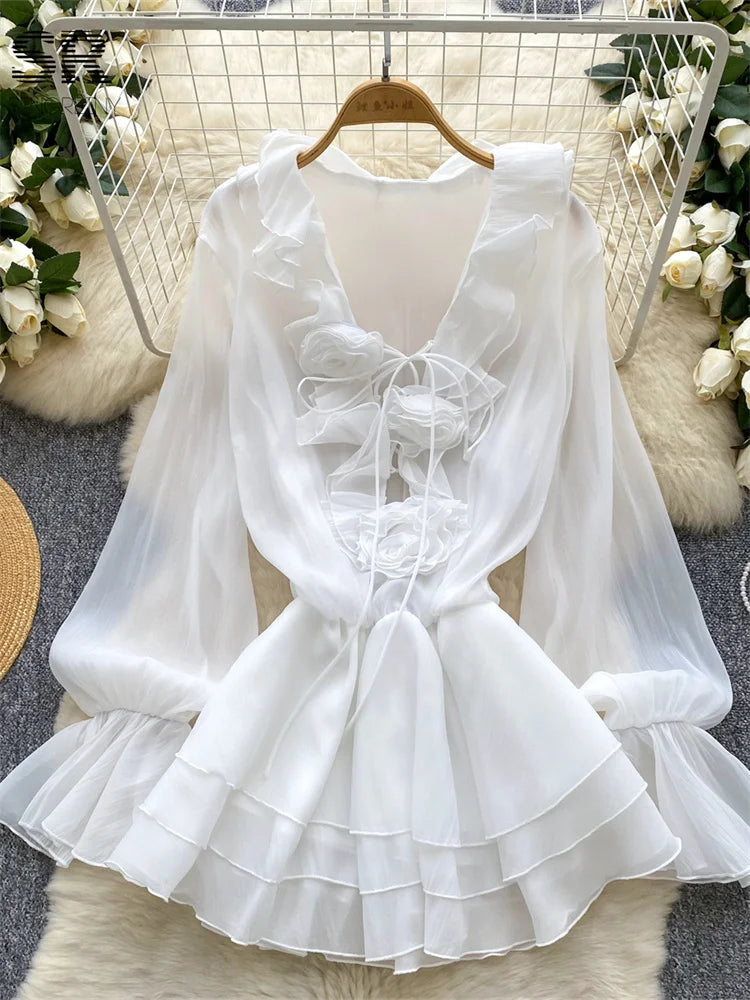 Gentle Ruffles Chiffon Dress