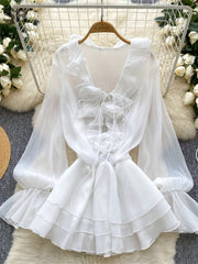 Gentle Ruffles Chiffon Dress