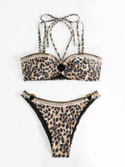 Sexy Black Leopard Print Bikini Set