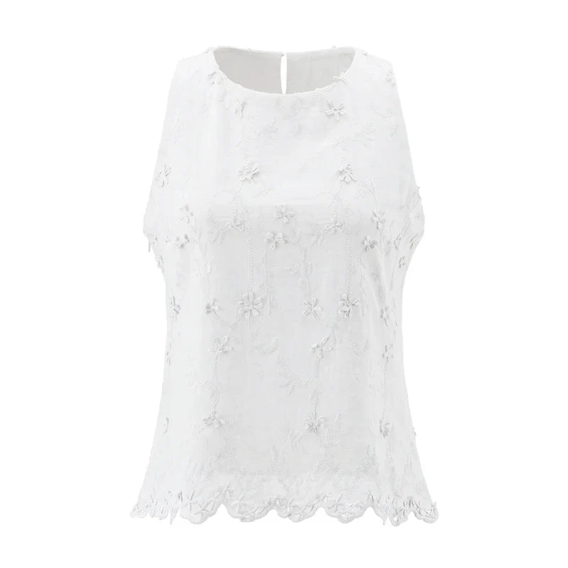 Floral Embroidery Sleeveless Tank Top