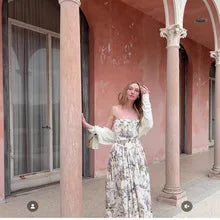 Casual Holidy Style High Waist Retro Printed Maxi Dress