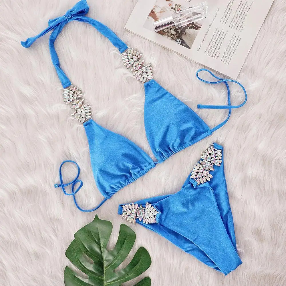 Luxury Rhinestones Bikini Set