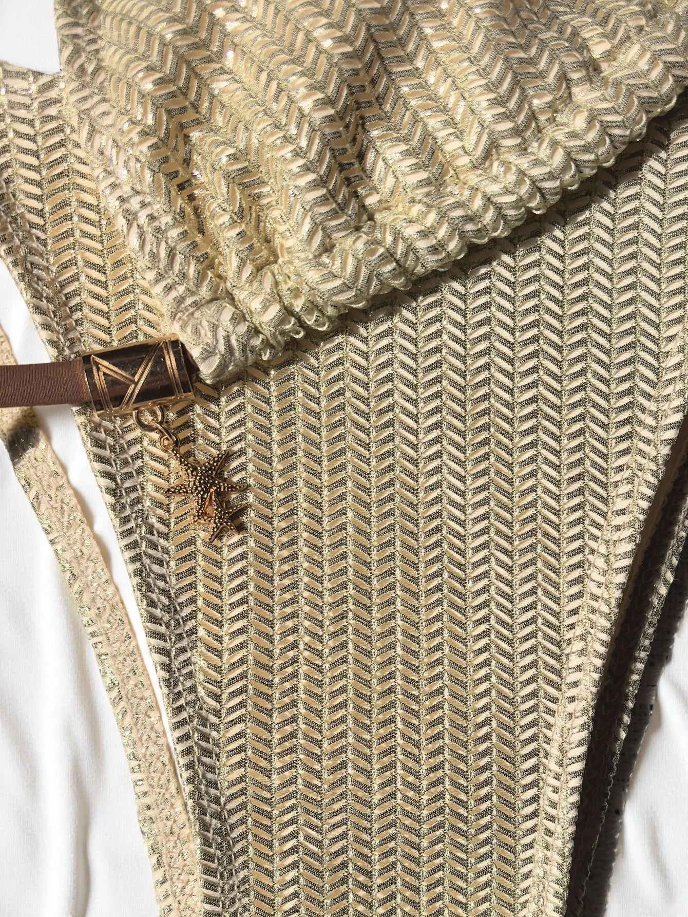 Sexy Beige Patchwork Micro Bikini