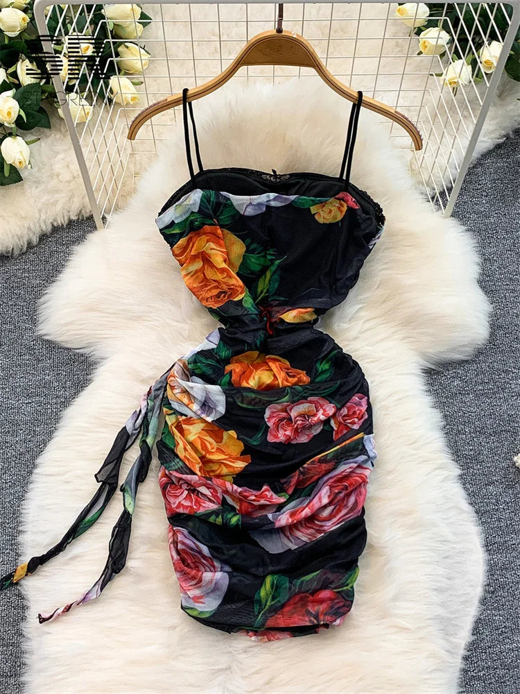 Floral Mesh Vintage Dress