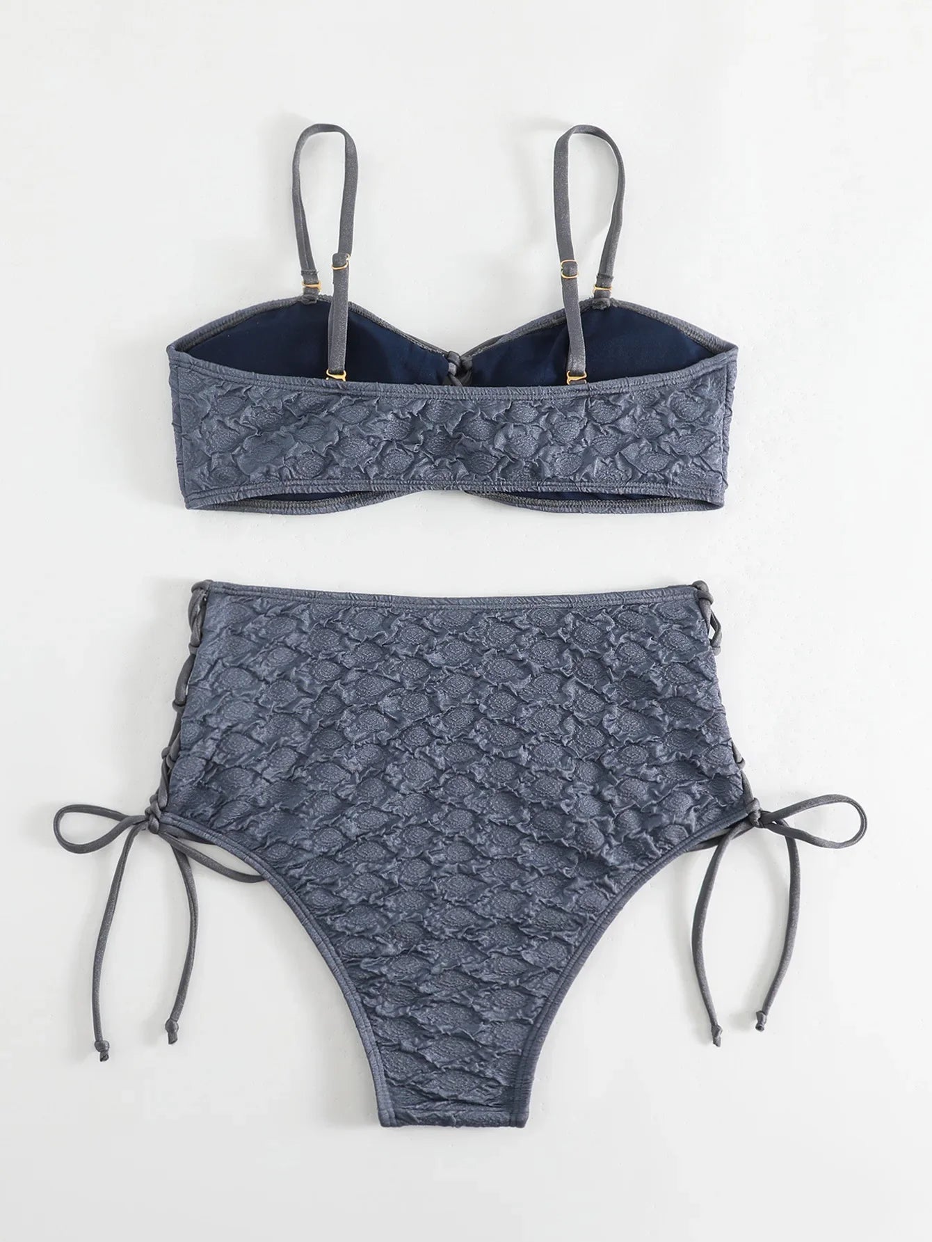 Sexy Drawstring Side High Waist Bikini Set