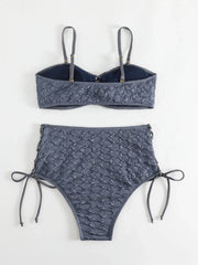 Sexy Drawstring Side High Waist Bikini Set