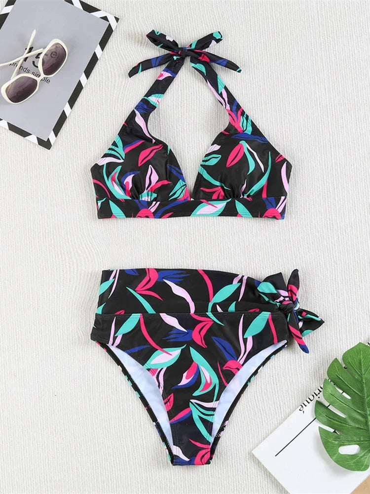 Vintage High Waist Bikini Set
