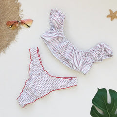 Retro Red Polka Dot Printed Bikini Set