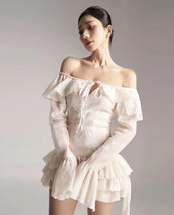 Sexy One Shoulder Long Sleeve Birthday Dress