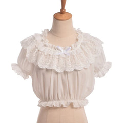 Chiffon Blouse Cute Lolita Off Shoulder Crop Tops