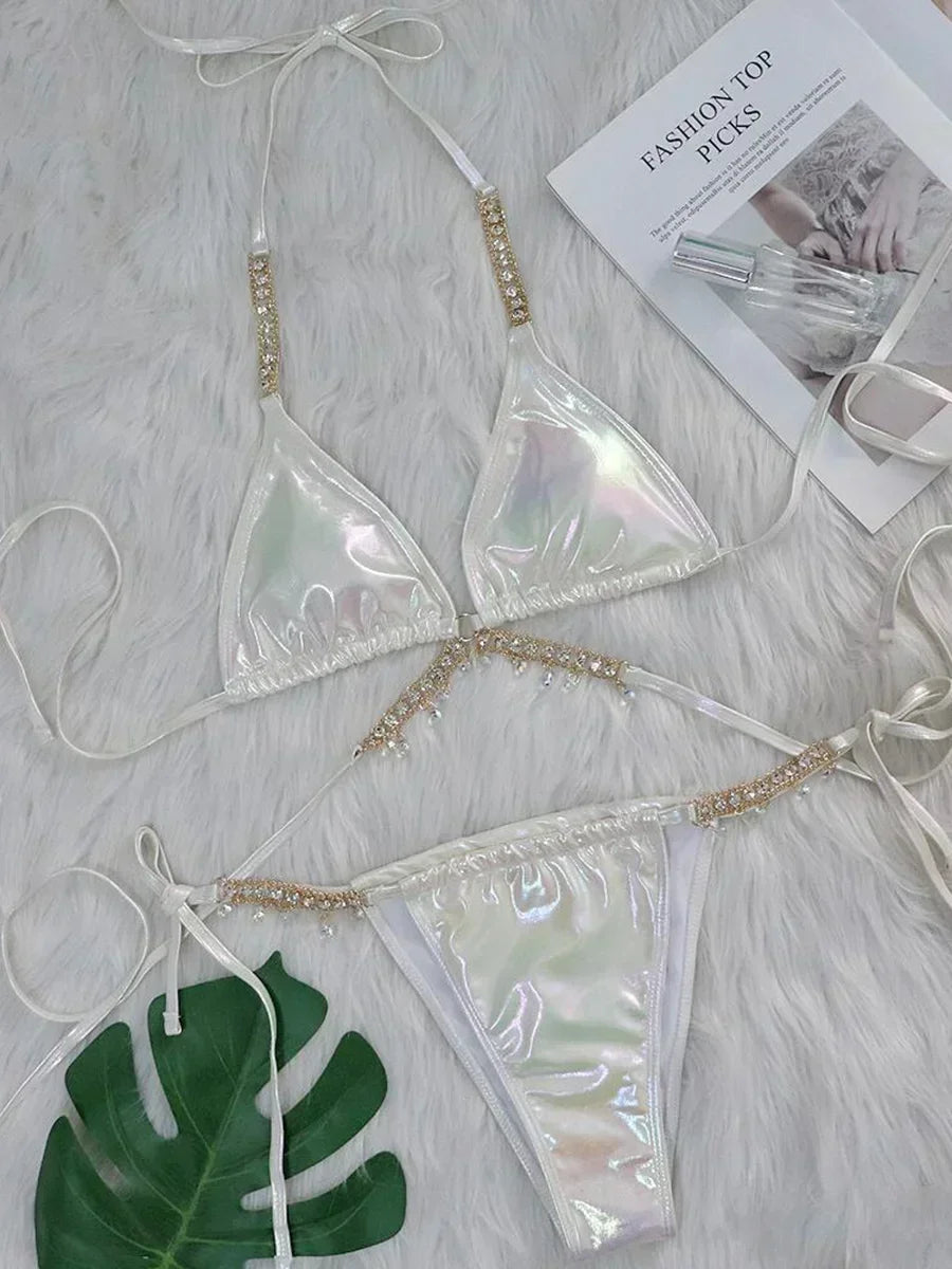 PU Faux Leather Bikini