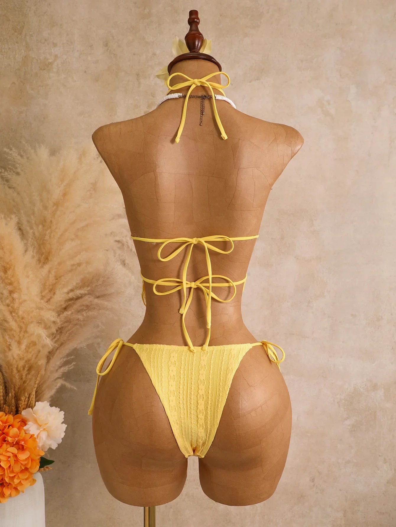 Sexy Yellow Triangle Bikini