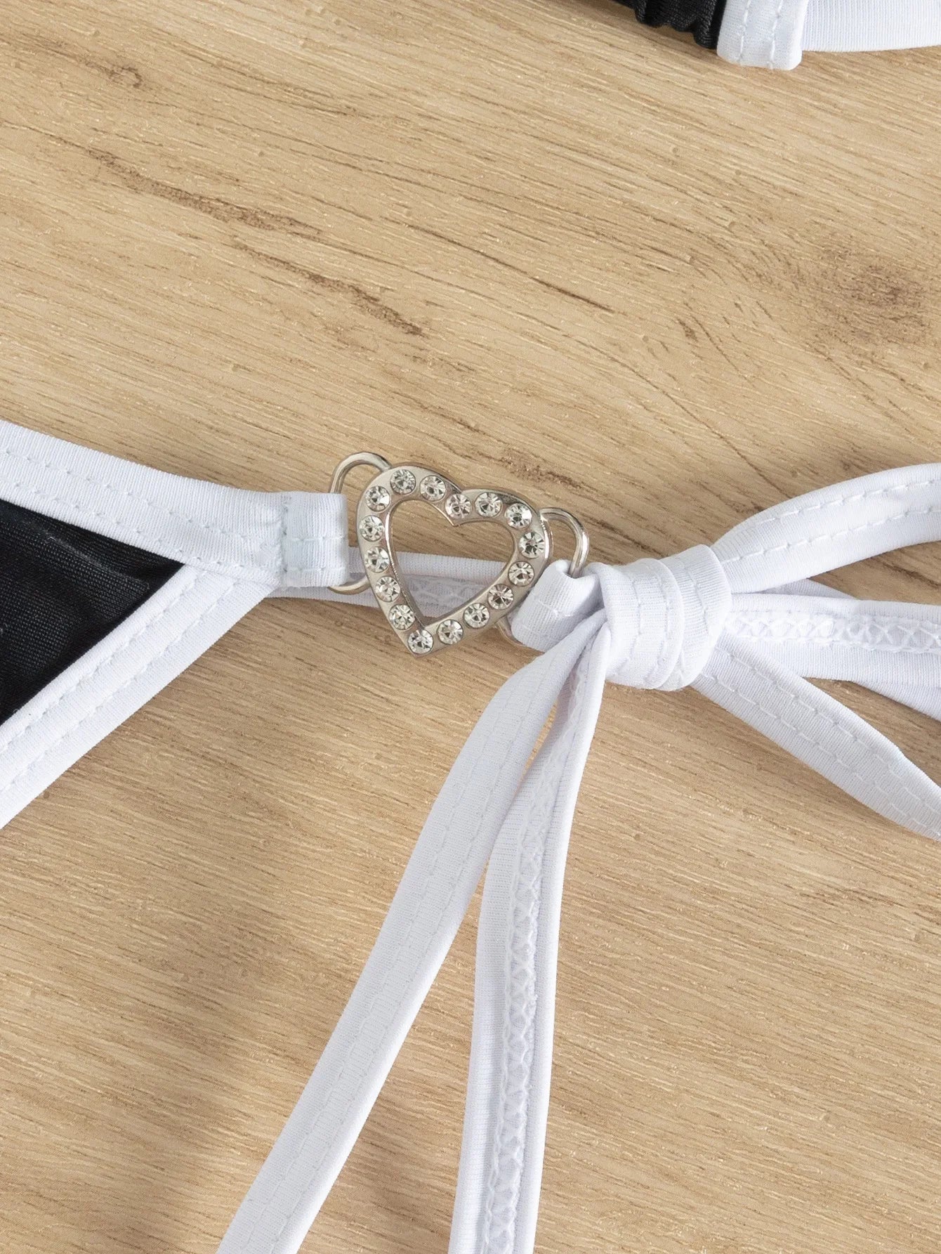 Luxury Rhinestone Heart Thong Bikini