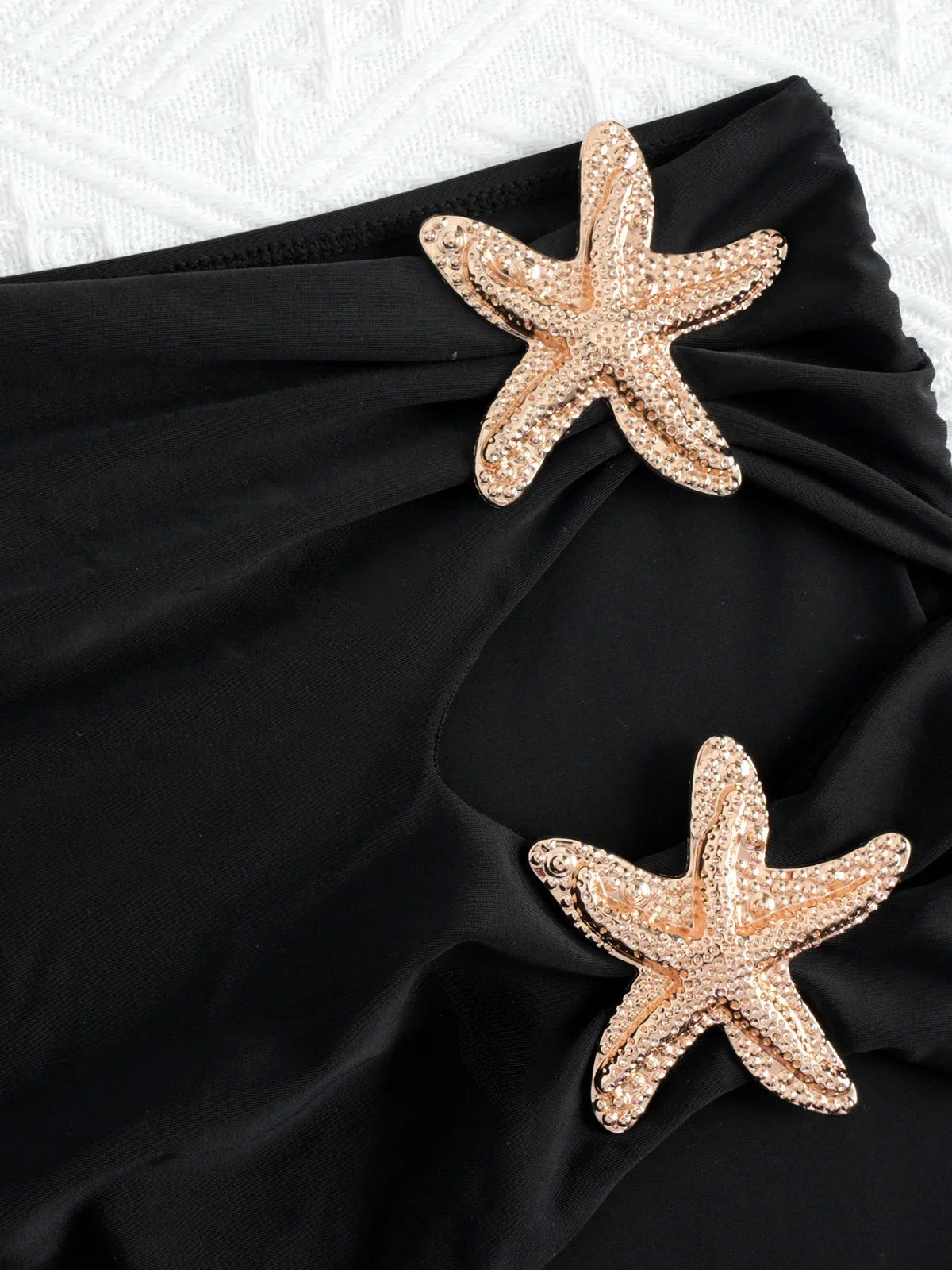 Vintage Mesh Starfish Skirt 3 Piece Bikini Set