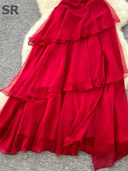 Ruched Ruffles Dress