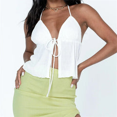 Y2k Front Tie Crop Tops
