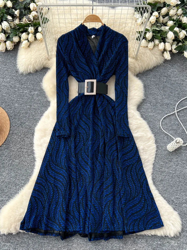 Autumn Elegant Print Dress