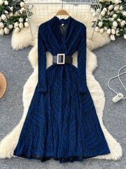 Autumn Elegant Print Dress
