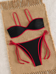 Sexy Black White Patchwork Bikini Set