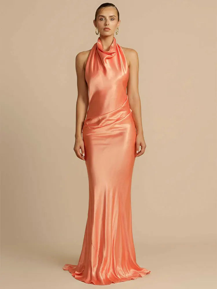 Elegant Satin Maxi Dress