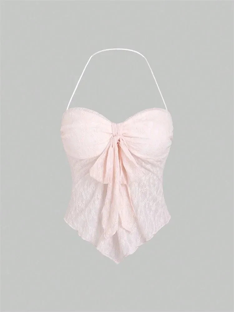 Bow knot Lace Halter Top