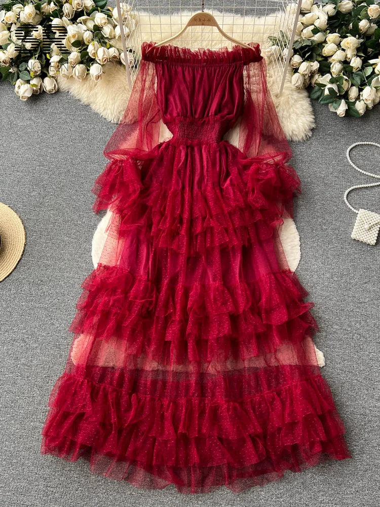 Mesh Party Long Dress