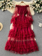 Mesh Party Long Dress