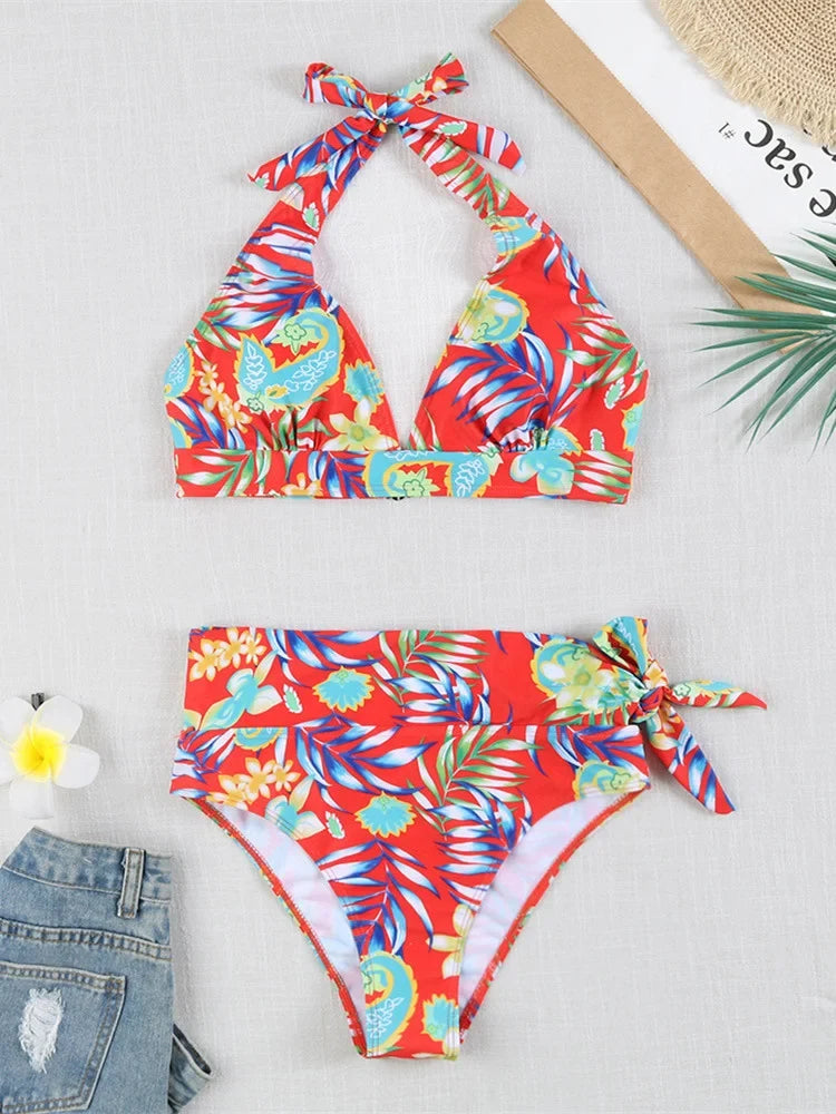 Vintage High Waist Bikini Set